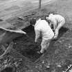 Excavation photograph : outside palace, men digging septic tank, from south-east.