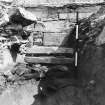 Excavation trench showing base of church wall.