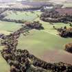 Oblique aerial view of the grounds of Fasque House, Fettercairn, near Laurencekirk, Aberdeen-shire, looking S.