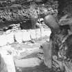 Excavation photograph: Wheel house out buildings; circular byre entrance.
