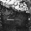 Excavation photograph : trench D - outer band of rampart against wall L90.

(see MS/682/120 for detailed description)