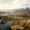 Aerial view of Badnaban, Lochinver, Assynt, looking SE.