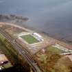 Aerial view of Tulloch Caledonian Stadium, Inverness, looking N.