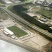 Aerial view of Tulloch Caledonian Stadium, Inverness, looking S.