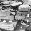 Excavation photograph :  trench S - base of wall L384 after removal of clay L1871.


