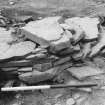Excavation photograph :  trench S - detail of well L1879 below wall L1335/1332.

