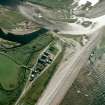 Aerial view of Tugnet,  Spey Bay, Moray, looking SW.