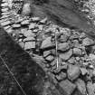 Papa Westray, Munkerhoose excavation archive
Area 1: N end: Walls 1013, 1109, floor 1108. From N.
