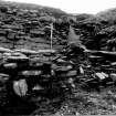 Papa Westray, Munkerhoose excavation archive
Area 3: Walls 3002 and core 2039. From W.
