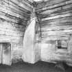 Interior of cairn; passage and north-west cell.