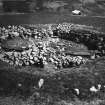 Excavation photograph : later Y-shaped walling in Hut Circle V.