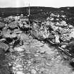 Excavation photograph : extended entrance to Hut Circle V.