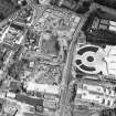 Oblique aerial view showing the Scottish Parliament building under construction, Edinburgh