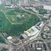General oblique aerial view showing the Omni Plaza with Calton Hill adjacent, Edinburgh