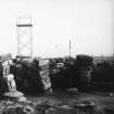 Excavation photograph : piers and bays of wheelhouse, entrance on left.