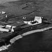 Aerial photograph of Freswick Castle, dovecot and mausoleum.
