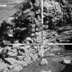 Excavation photograph showing outer wall of guardhouse