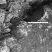 Excavation photograph showing pit at apex of LM89 trench
Duplicate photographic print available in MS/1179/1