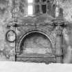 View of memorial to Ogilvies of House of Banff located in Banff Aisle, St Mary's Church burial ground, Banff.