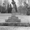 View of sundial in Bemersyde House garden from south west.