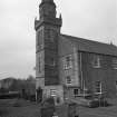 Clock tower and churchyard, Ceres Parish Church, Ceres, Fife 