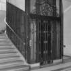 Kirkcaldy. Nairn's Linoleum works. View of office stairwell and lift from the foyer