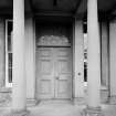 Detail of entrance portico and doorway, Broxmouth Park.