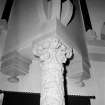 Interior view of Trinity Free Church, Irvine, showing detail of column and capital.