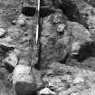 Excavation photograph : Feature 216, hearth, looking west, layer 211.