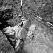 Excavation photograph : Fort flagstone fence, W of broch.