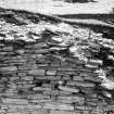Excavation photograph : Broch wall in front of guard cell (east side).