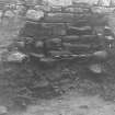 Trench 1, Area A. Broch wall.  From south.