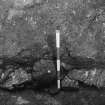 Excavation photograph - section through basal fill of small cellar 107