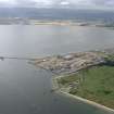 Aerial view of Nigg fabrication yard, Cromarty Firth, looking NW.