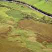 Aerial view of broch & enclosure, Skail, Strathnaver, Sutherland, looking W.