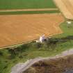 Aerial view of Ballone Castle E of Portmahomack, Tarbat Ness, Easter Ross, looking N.