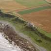 Aerial view of Ballone Castle E of Portmahomack, Tarbat Ness, Easter Ross, looking SW.
