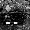 Excavation photograph : Trench C, 15, half section of posthole; from east.