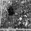 Excavation photograph : Overhead, W. frame including stone below 0087.