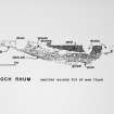 Excavation drawing : BA - section across wet flush - east facing.
(Photographic copy available)