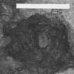 Excavation photograph - post hole on east side near southern end of flue