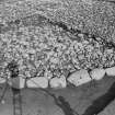 Excavation photograph : general view from south-west, 2 quadrants, cobble and structures layer.