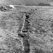 Excavation photograph.  Feature 1.  Palisade trench looking towards N end from SW