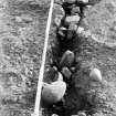 Excavation photograph.  Feature 1.  Palisade trench mid-section looking SE.