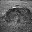 Excavation photograph : area C - f0009, terminal ditch section showing primary cut, from south.