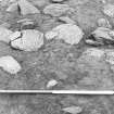 Excavation photograph : area 1 - f4001, close up of hexagonal stones (inaccurate description in photographic register)