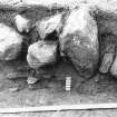 Excavation photograph : area 2 - E-W section, Hut G, H, central portion, 12th 1m segment, from S.