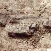 Excavation photograph: area 2 - TF 156, carbonised wood, after cleaning, detail, from N.