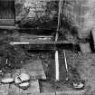 Falkland Palace Excavations
Frame 7 - Plastic drain pipe from gutter adjacent to cross-house - from north
