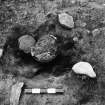 Excavation photograph : area 2 - f2021 - urn exposed from west.